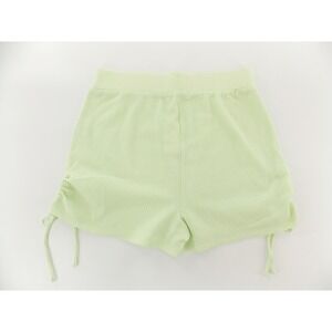 Elodie Shorts Waffle Knit Ruched Side Tie Women Medium Mint Green Loungewear